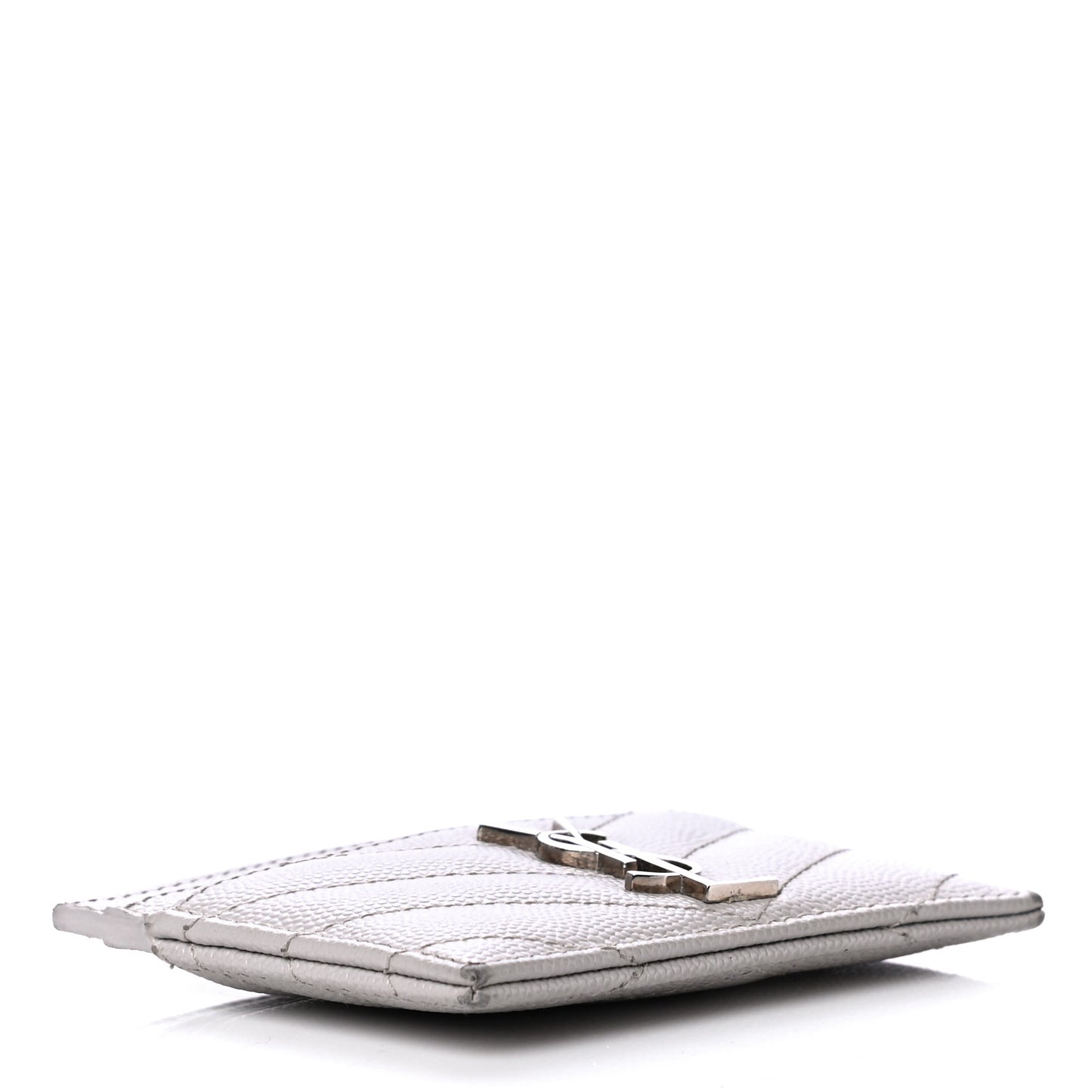Grain De Poudre Matelasse Chevron Monogram Credit Card Case Granite