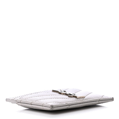 Saint Laurent Grain De Poudre Matelasse Chevron Monogram Credit Card Case Granite 4 of 7