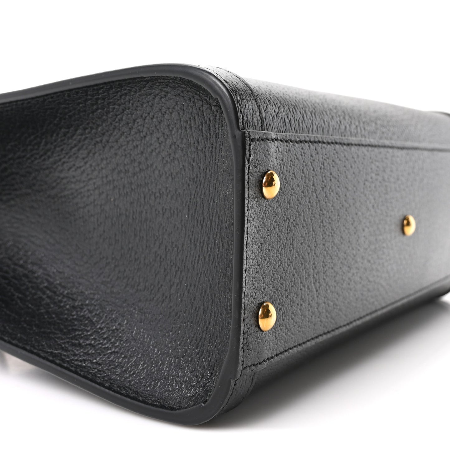Textured Dollar Calfskin Web Small Diana Tote Bag Black Dusty Grey