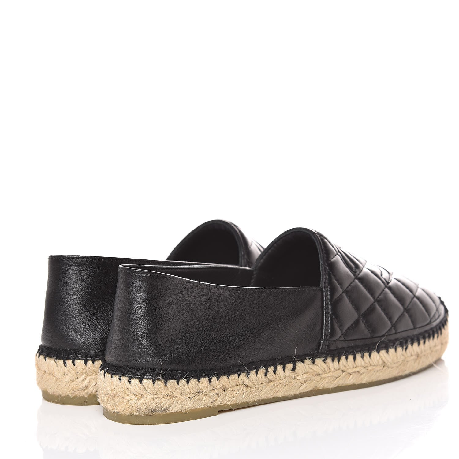Chanel Lambskin Quilted CC Espadrilles 39 Black 4 of 11