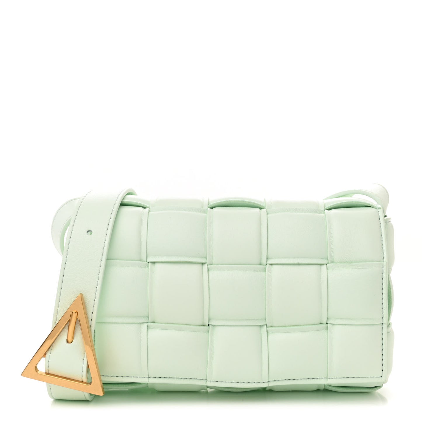 Nappa Maxi Intreccio Small Padded Cassette Crossbody Bag Glacier