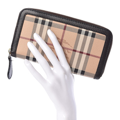 Burberry Haymarket Check Large Ziggy Zip Around Wallet Chocolate 2 of 12