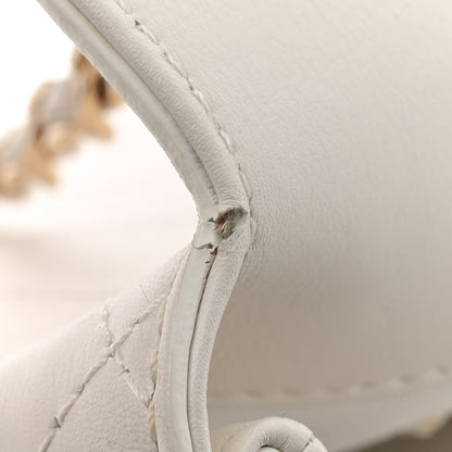 Chanel Calfskin Stitched Small Covered CC Flap Bag White 12 of 13