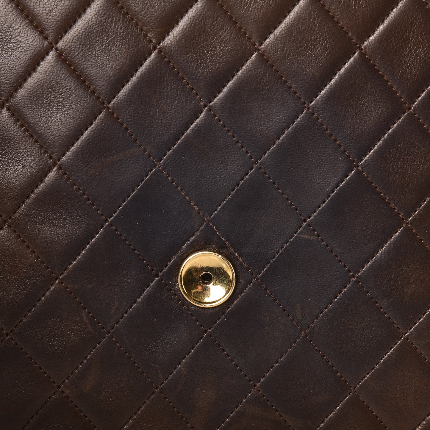 Lambskin Quilted Medium Single Flap Brown