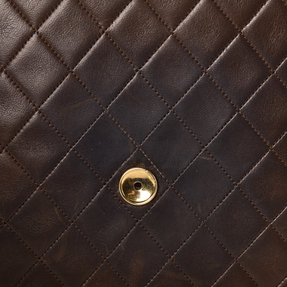 Chanel Lambskin Quilted Medium Single Flap Brown 14 of 15