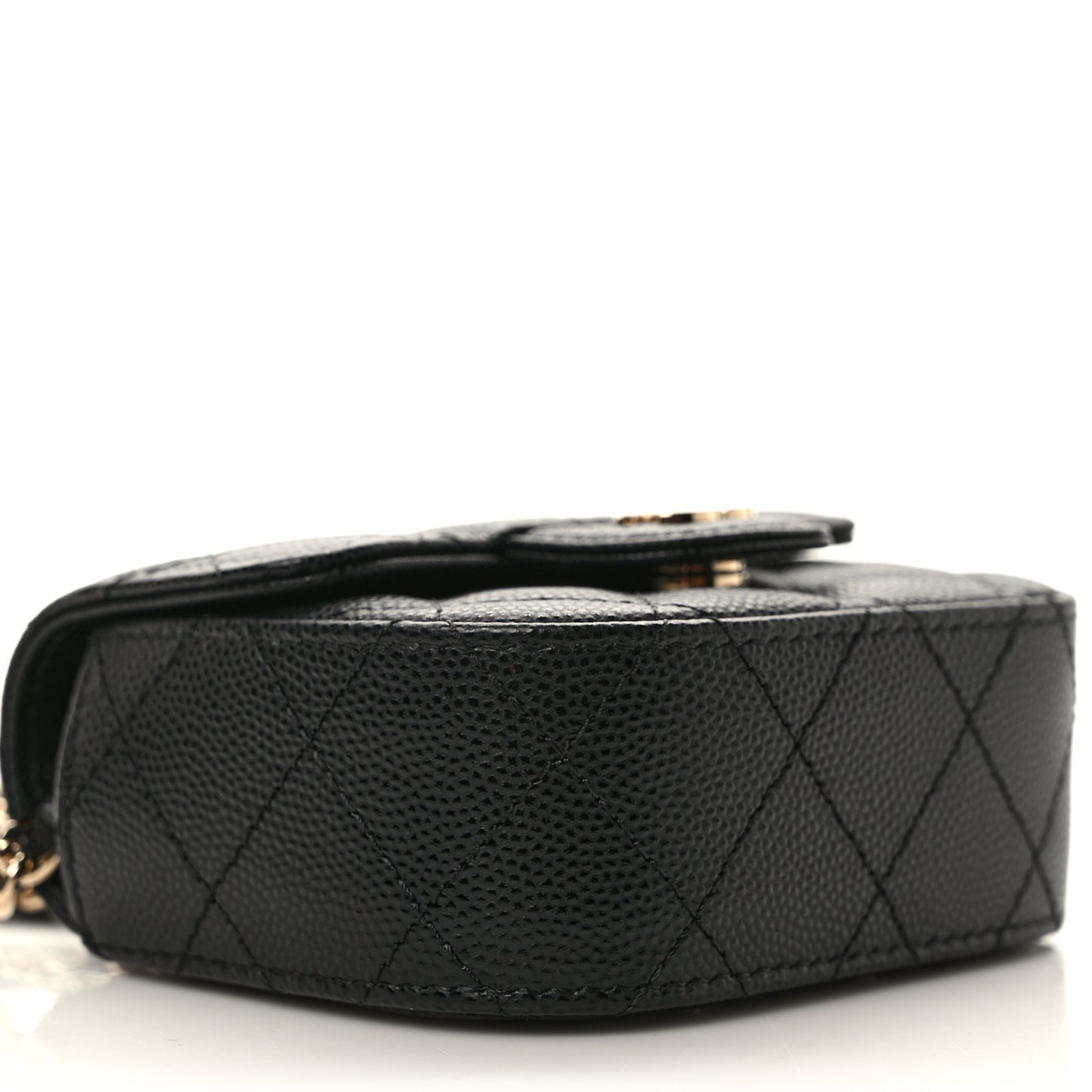 Caviar Quilted Mini Clutch With Chain Black