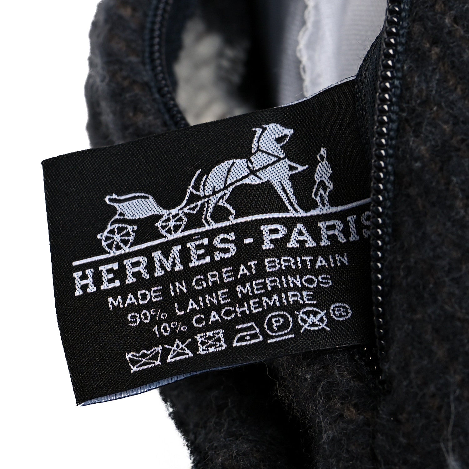 Hermes Wool Cashmere Avalon Pillow PM Ecru Gris Fonce 3 of 3