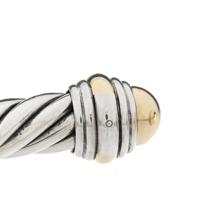 David Yurman Sterling Silver 14K Yellow Gold 10mm Cable Classics Hinged Bracelet 4 of 4