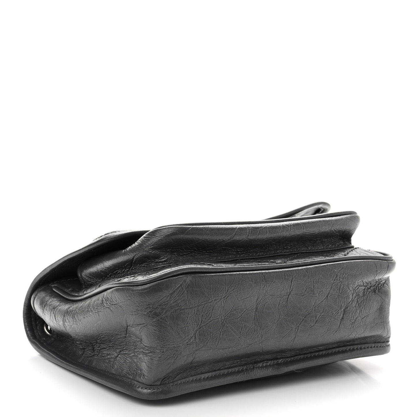 Crinkled Calfskin Matelasse Monogram Baby Niki Chain Satchel Storm