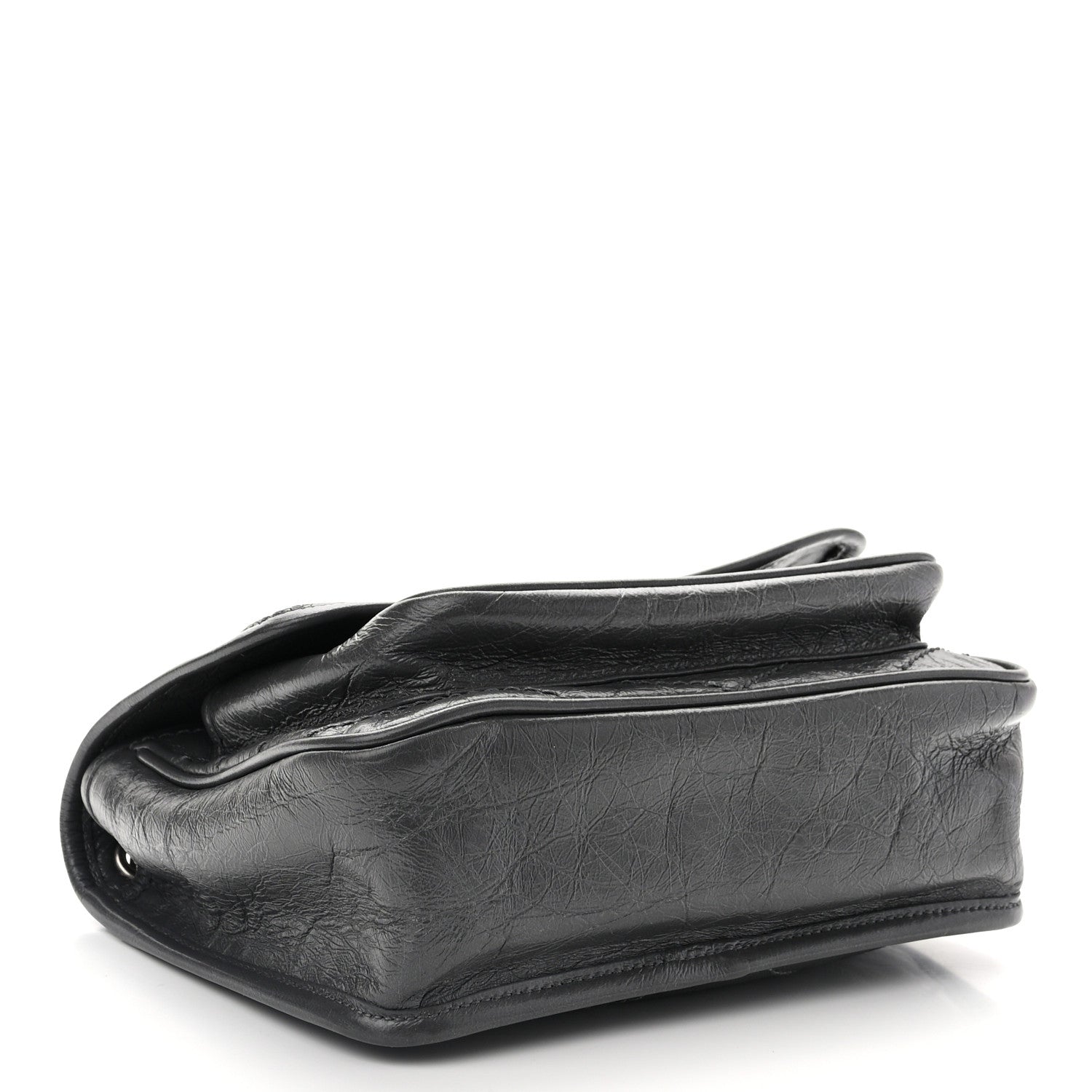 Saint Laurent Crinkled Calfskin Matelasse Monogram Baby Niki Chain Satchel Storm 4 of 11