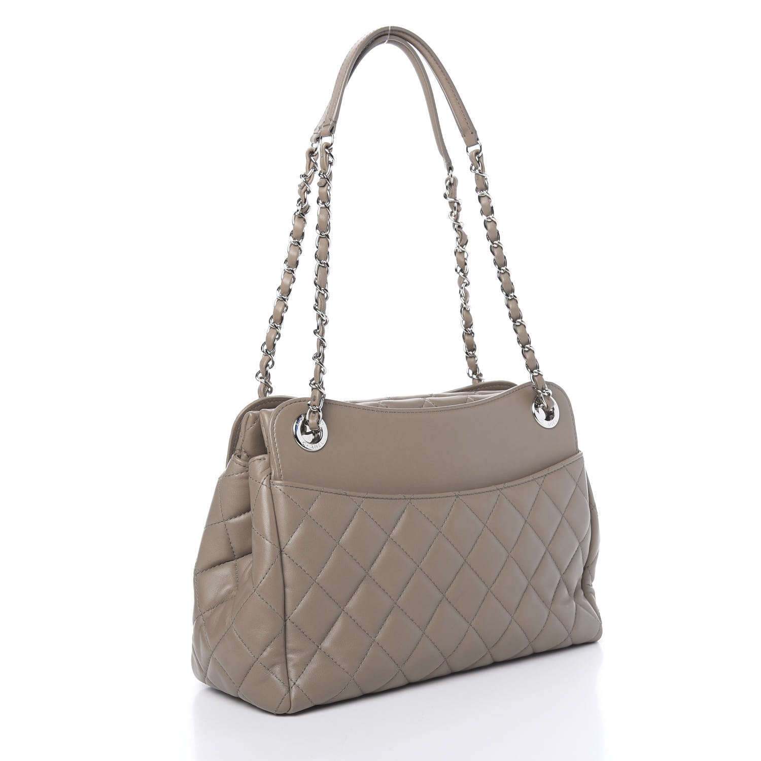 Chanel Lambskin Quilted Large 7 Tote Taupe 3 of 11