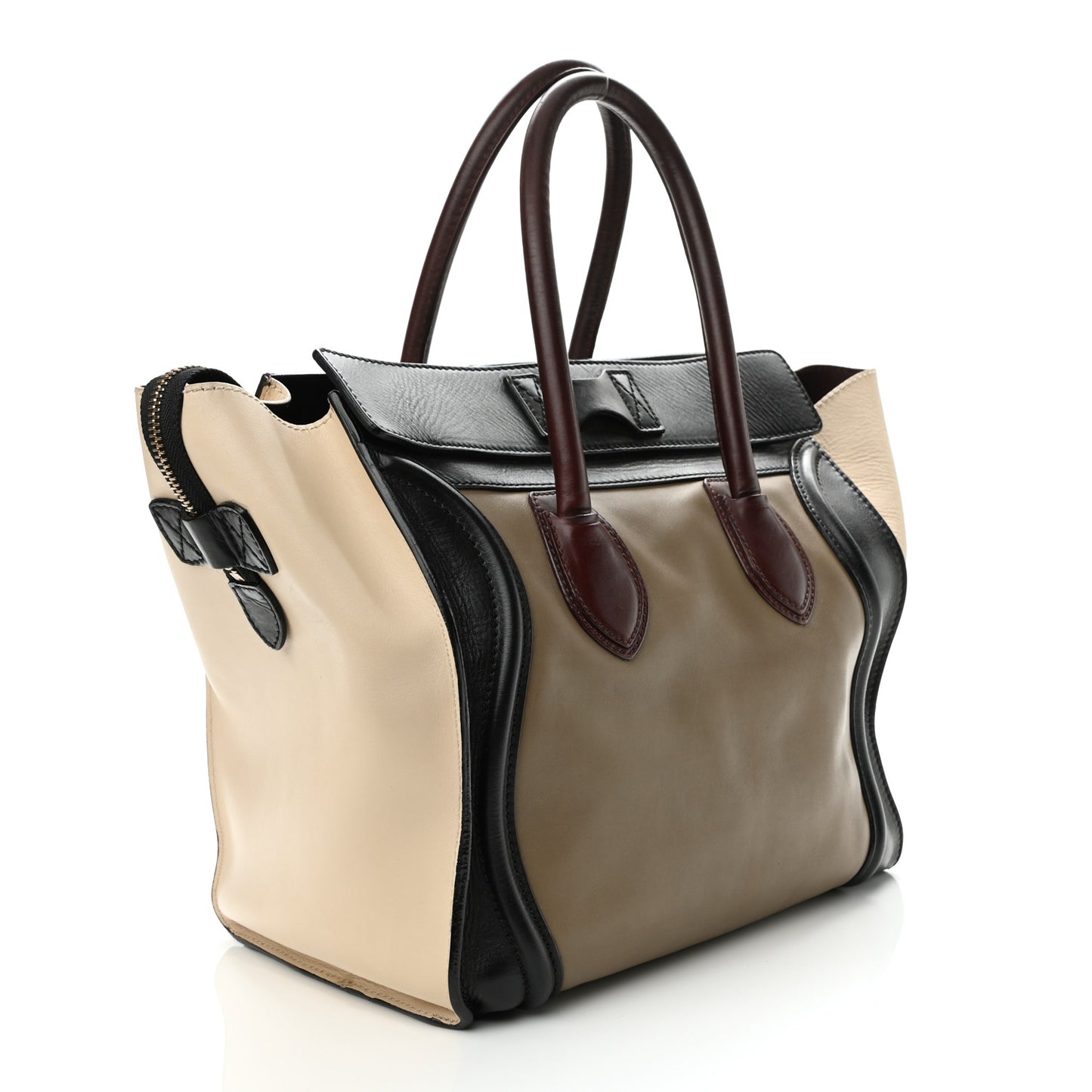 Smooth Calfskin Mini Tri-Color Luggage Grey