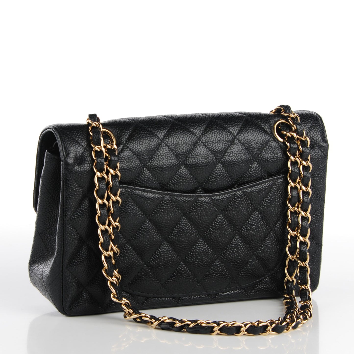 Caviar Quilted Small Double Flap Black