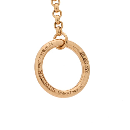 Hermes 18K Rose Gold Diamond Clou d'H Double Pendant Necklace 5 of 6