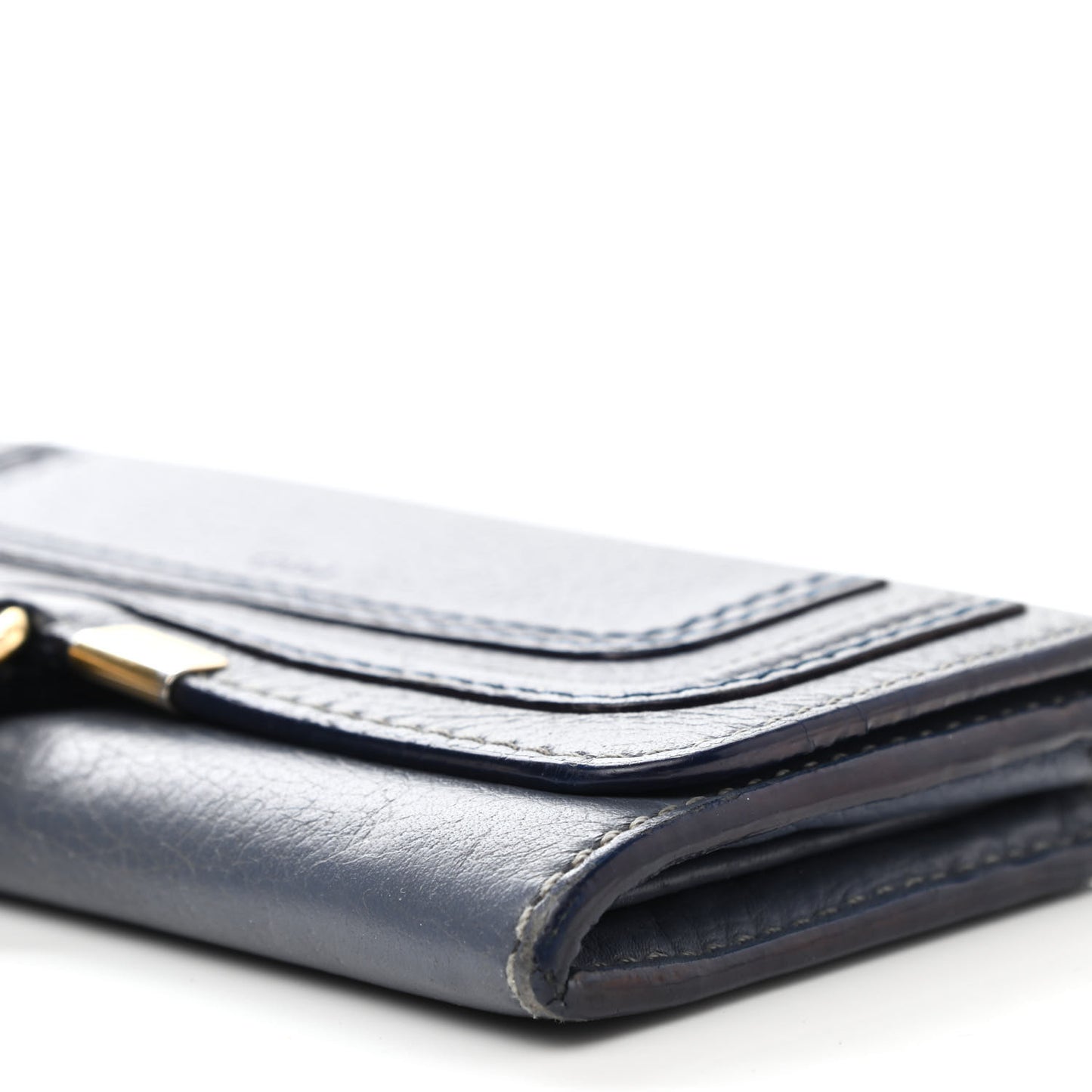 Calfskin Marcie Continental Flap Wallet Street Blue