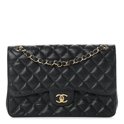 Chanel Caviar Quilted Jumbo Double Flap Black 1 of 10
