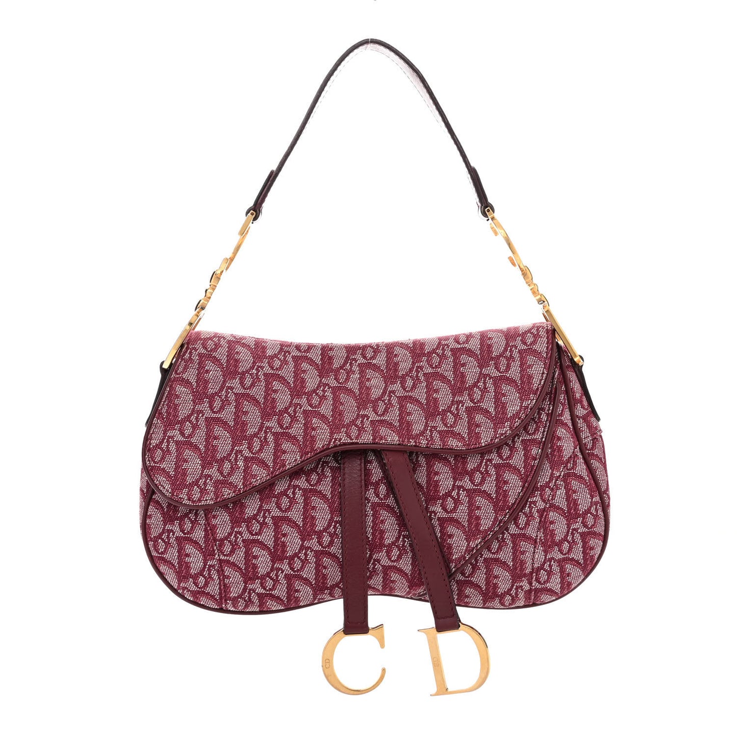 Monogram Double Saddle Bag Burgundy