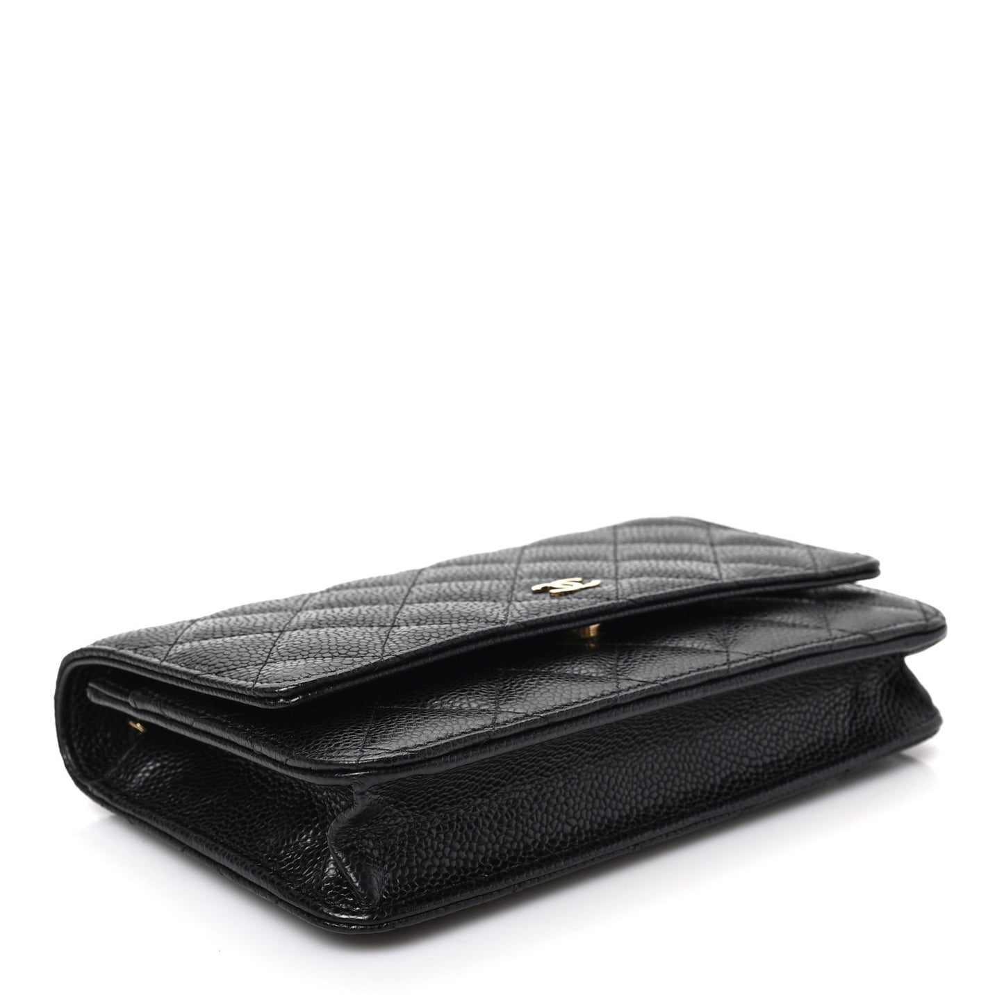 Caviar Quilted Wallet on Chain WOC Black