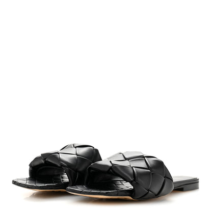 Bottega Veneta Nappa Maxi Intrecciato Lido Flat Sandals 40 Black 4 of 8