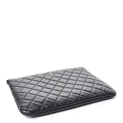 Chanel Lambskin Quilted Medium Cosmetic Case Black 4 of 9