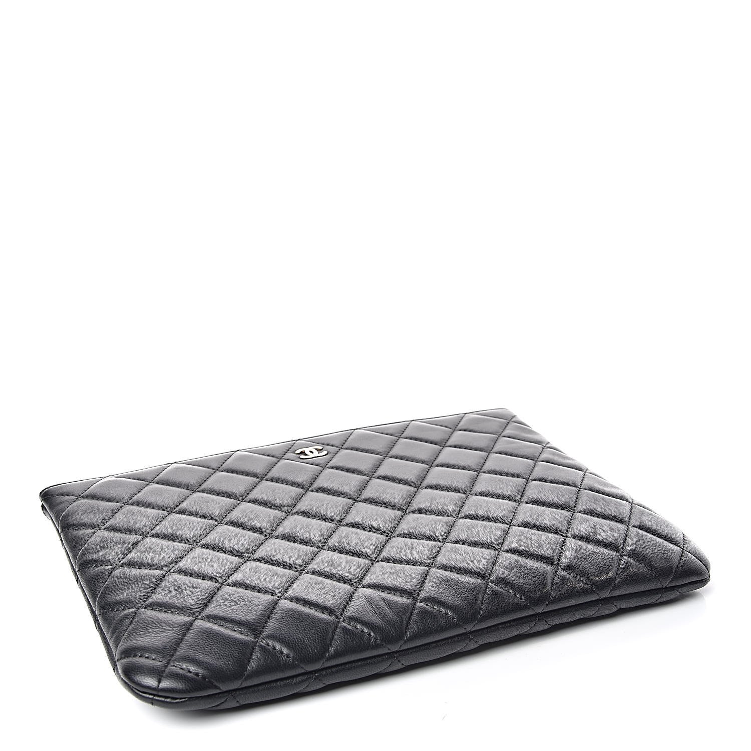 Chanel Lambskin Quilted Medium Cosmetic Case Black 4 of 9