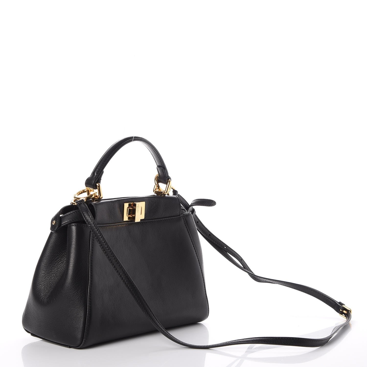 Fendi Nappa Mini Peekaboo Iconic Satchel Black 3 of 12