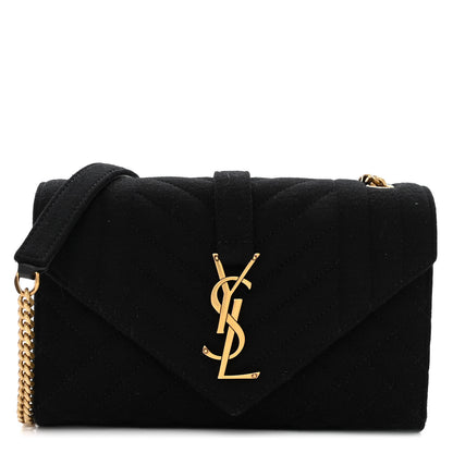 Saint Laurent Jersey Mixed Matelasse Triquilt Small Monogram Satchel 1 of 9