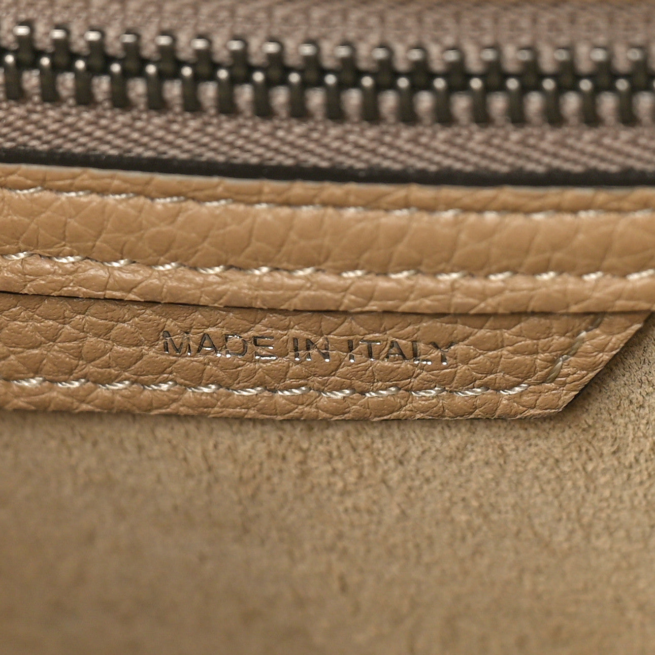Drummed Calfskin Micro Luggage Dune