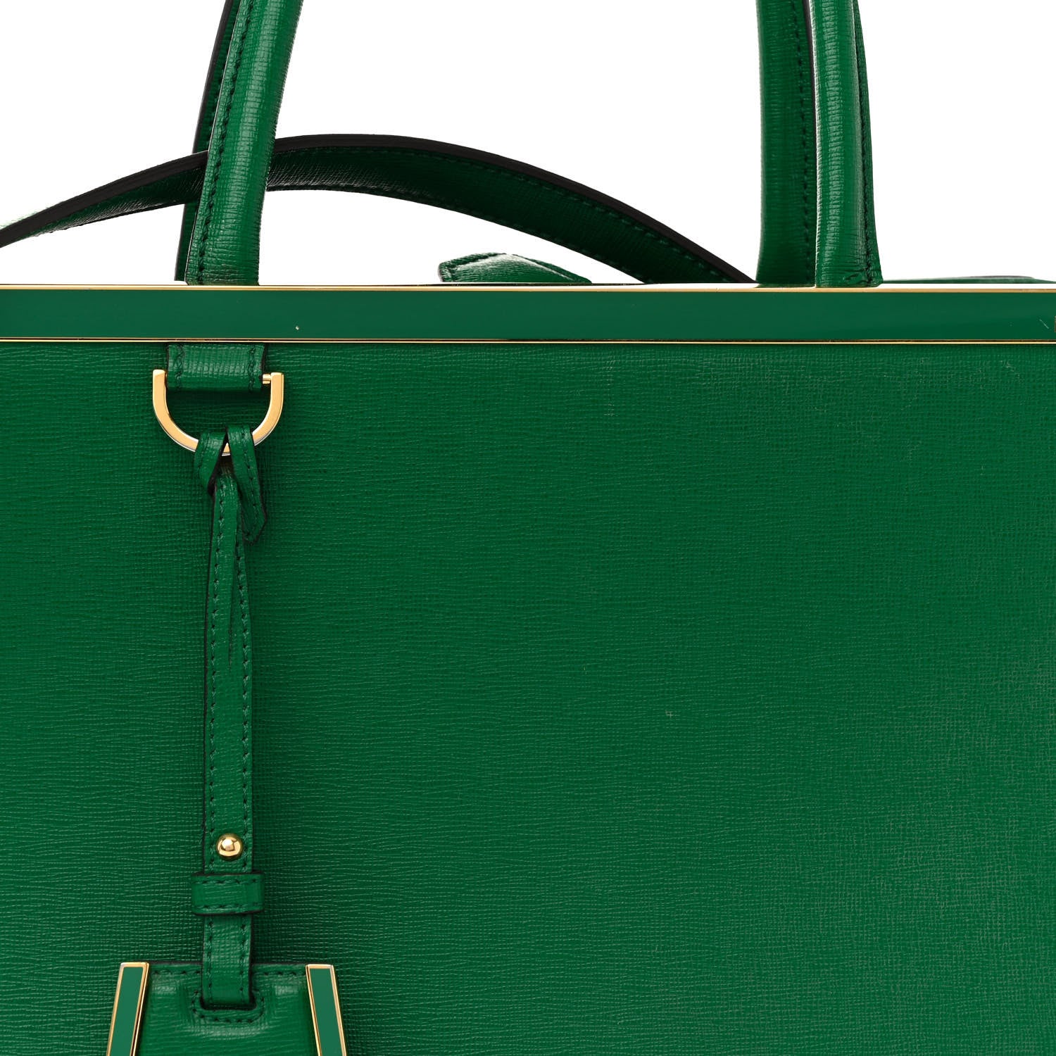 Fendi Vitello Elite Flamingo Regular 2Jours Tote Emerald 8 of 18