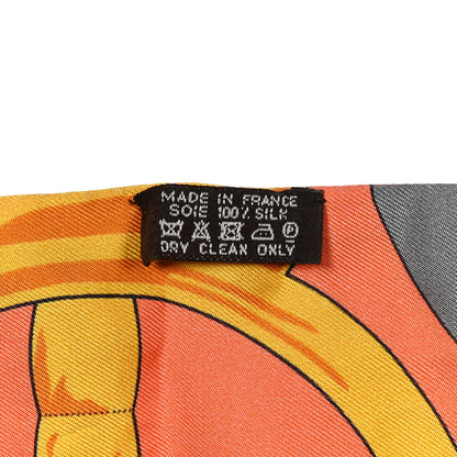 Hermes Silk Eperon D'Or Remix Maxi Twilly Orange Gris Or 3 of 6