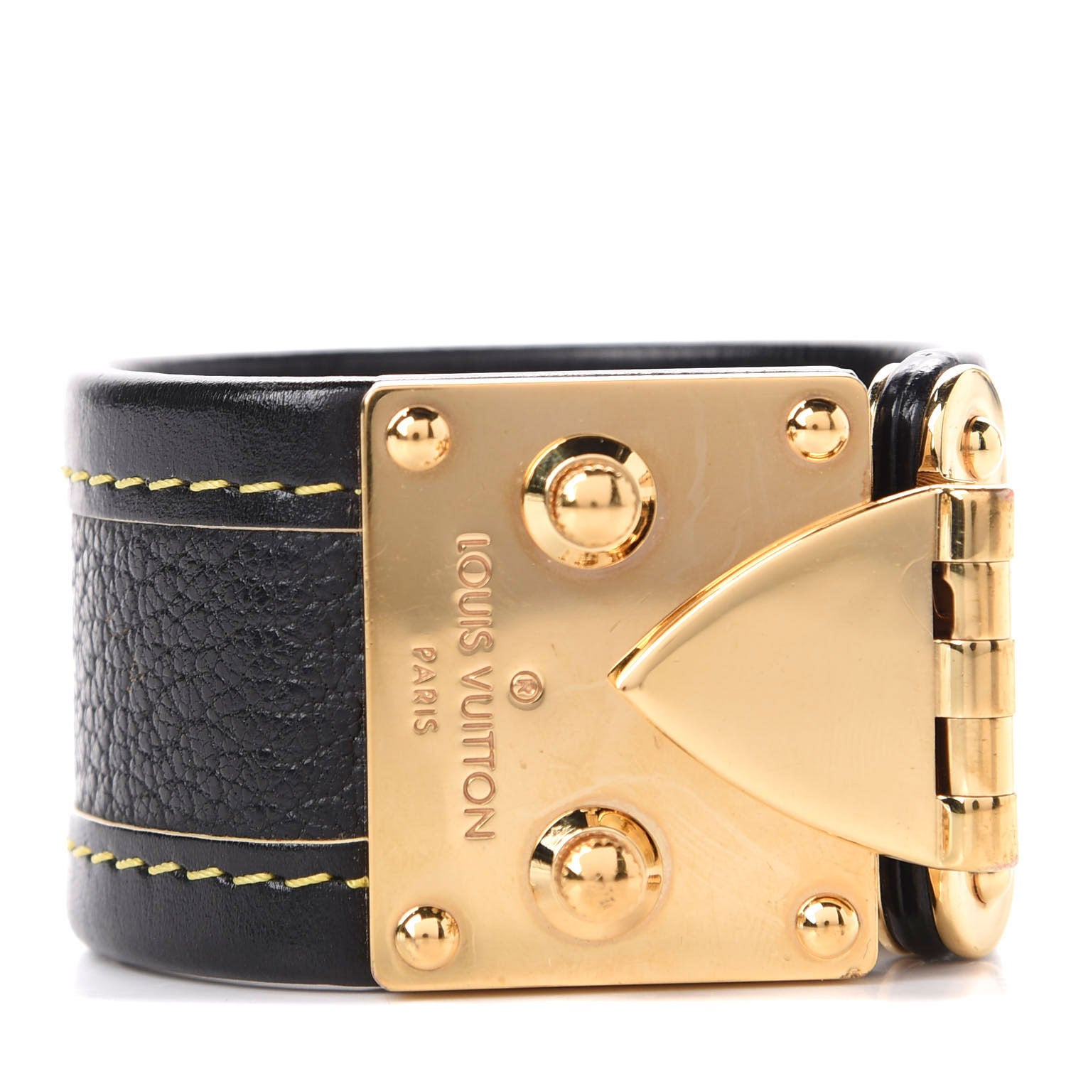 Louis Vuitton Chevre Suhali Lock Bracelet Black 1 of 4