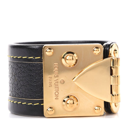 Louis Vuitton Chevre Suhali Lock Bracelet Black 1 of 4