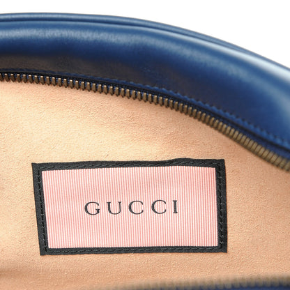 Gucci Calfskin Matelasse GucciGhost Small GG Marmont Chain Shoulder Bag Blue Agata Hibiscus Red 8 of 8