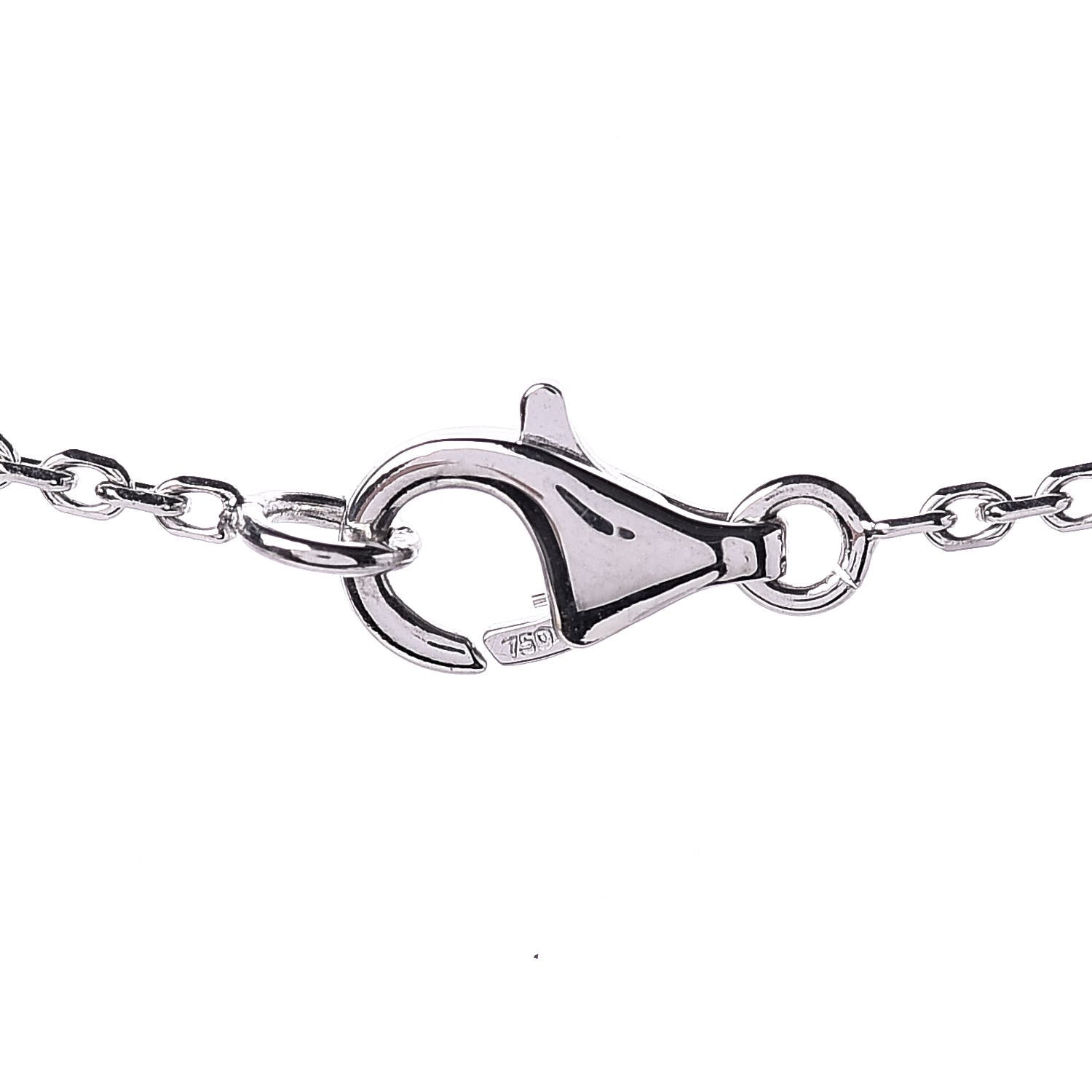 Van Cleef & Arpels 18K White Gold Mother of Pearl Vintage Alhambra Pendant Necklace 5 of 7