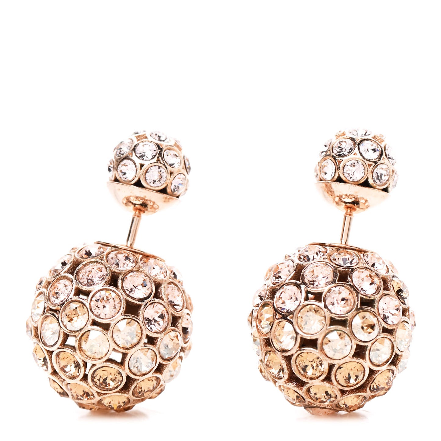 Crystal Mise En Dior Tribal Earrings Light Pink Gold