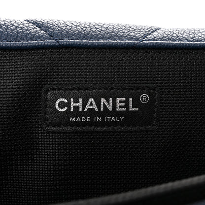 Chanel Calfskin Chevron Quilted XXL Travel Flap Bag Blue 6 of 10