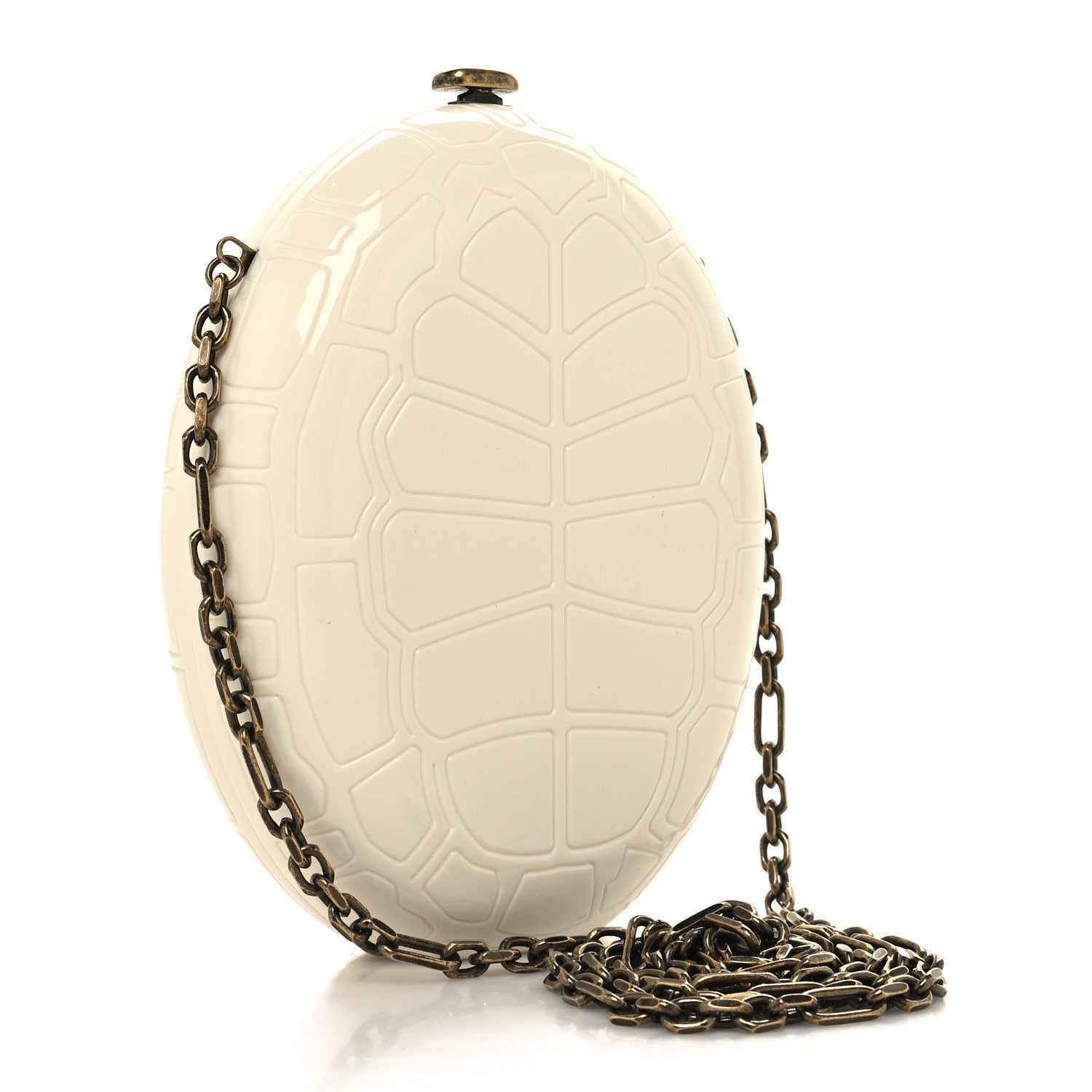 Chanel Plexiglass Shell CC Round Minaudiere Clutch White 2 of 10