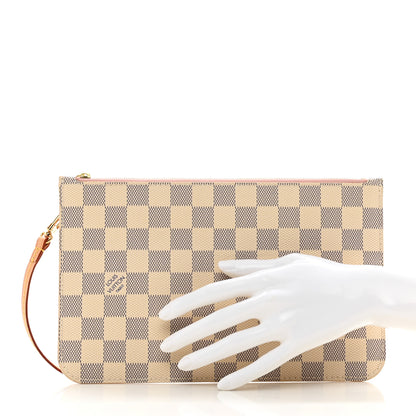 Louis Vuitton Damier Azur Neverfull MM GM Pochette Rose Ballerine 2 of 6