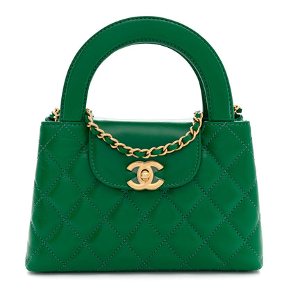 Chanel Shiny Aged Calfskin Quilted Nano Kelly Shopper Green 1 of 11
