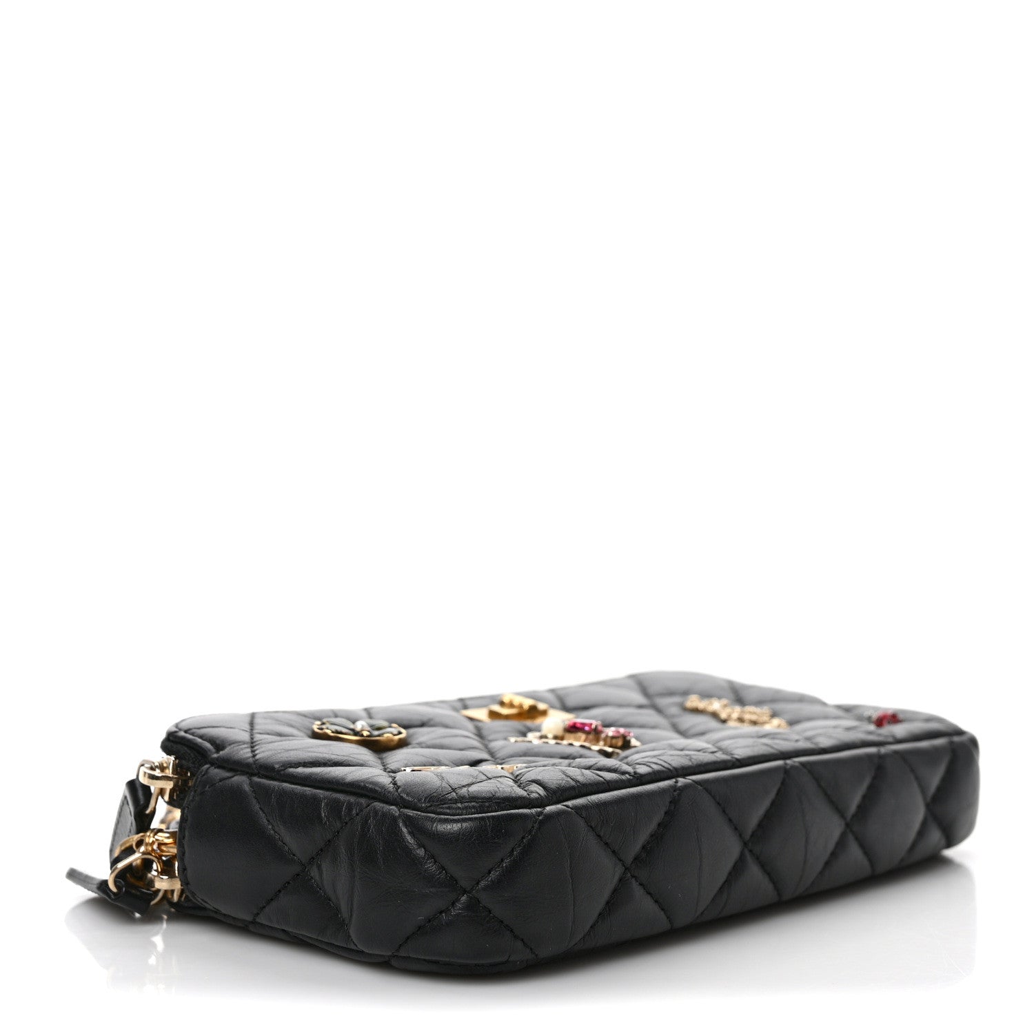 Chanel Aged Calfskin Lucky Charms 2.55 Reissue Small Clutch With Chain Black 4 of 9