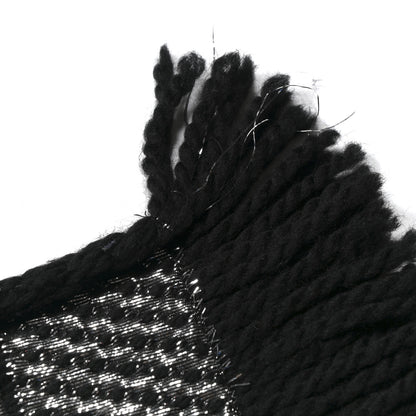 Louis Vuitton Wool Silk Logomania Shine Scarf Black 5 of 5