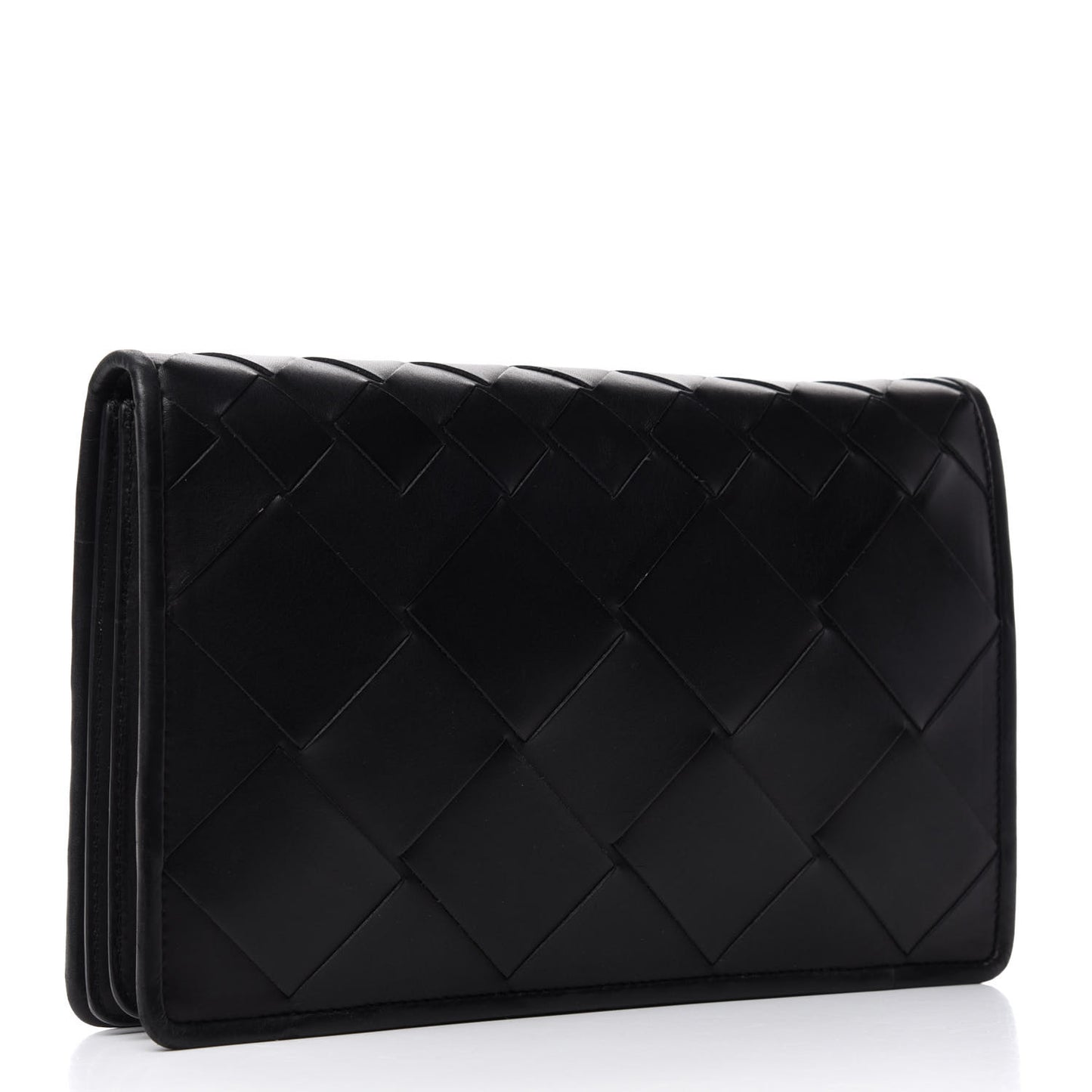 Nappa Intrecciato Medium Woven Clutch Clutch Black