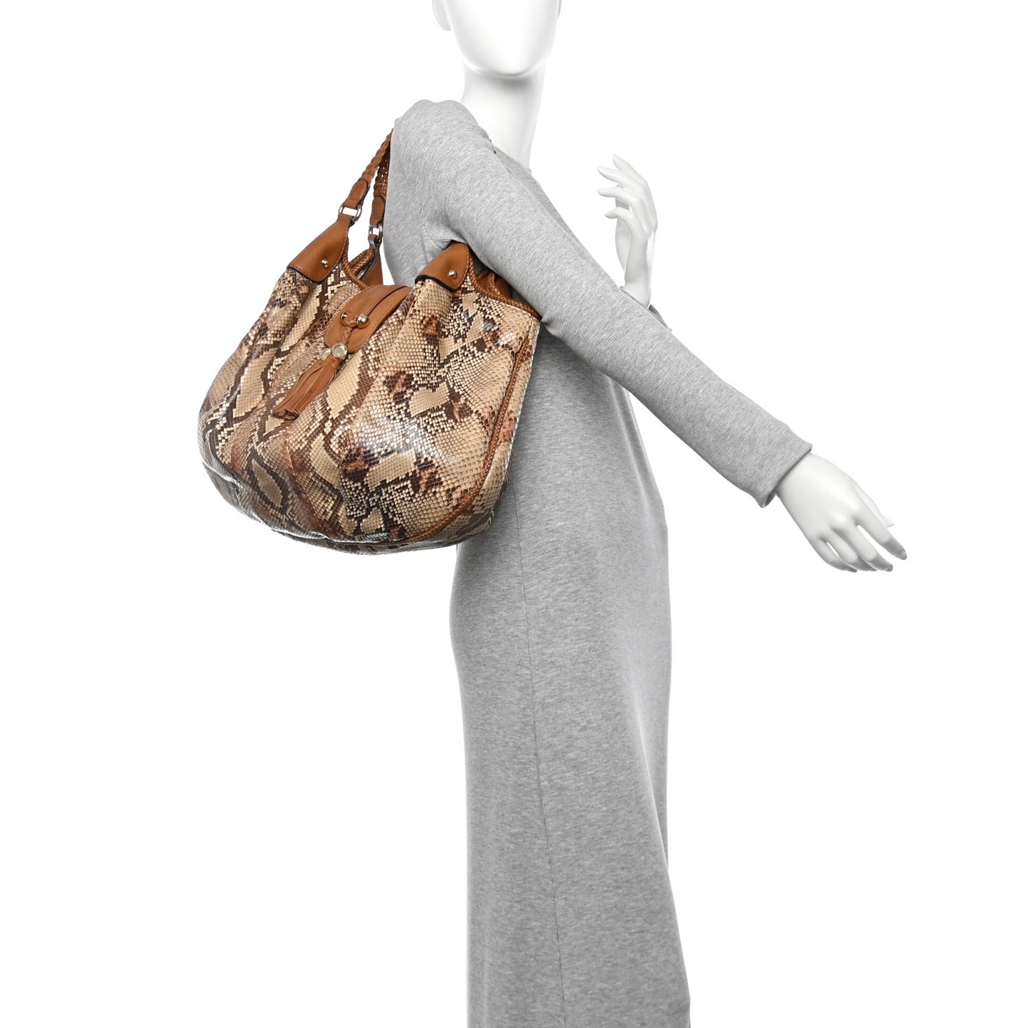 Python Medium Marrakech Shoulder Bag Beige