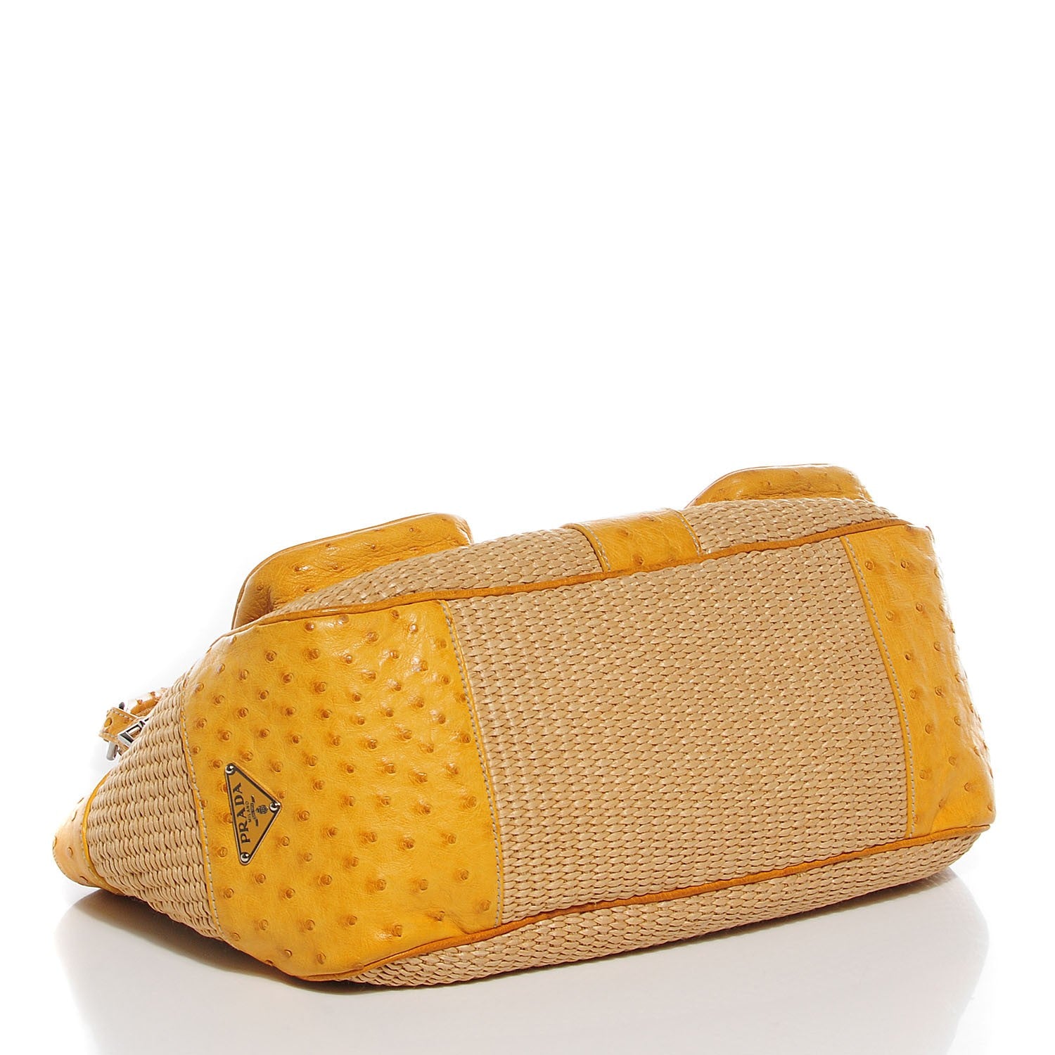 Prada Straw Ostrich Tote Naturale Soleil 4 of 8
