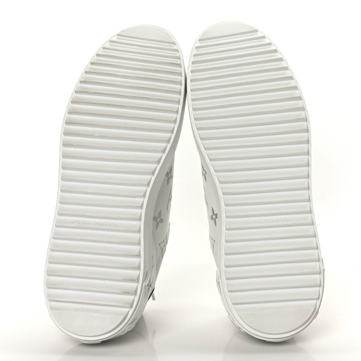 Louis Vuitton Calfskin Monogram Debossed Time Out Sneakers 38 White Silver 5 of 7