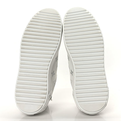 Louis Vuitton Calfskin Monogram Debossed Time Out Sneakers 38 White Silver 5 of 7