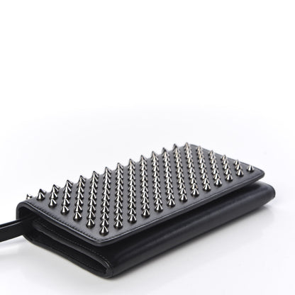 Christian Louboutin Calfskin Macaron Spiked Flap Wallet Black 3 of 9