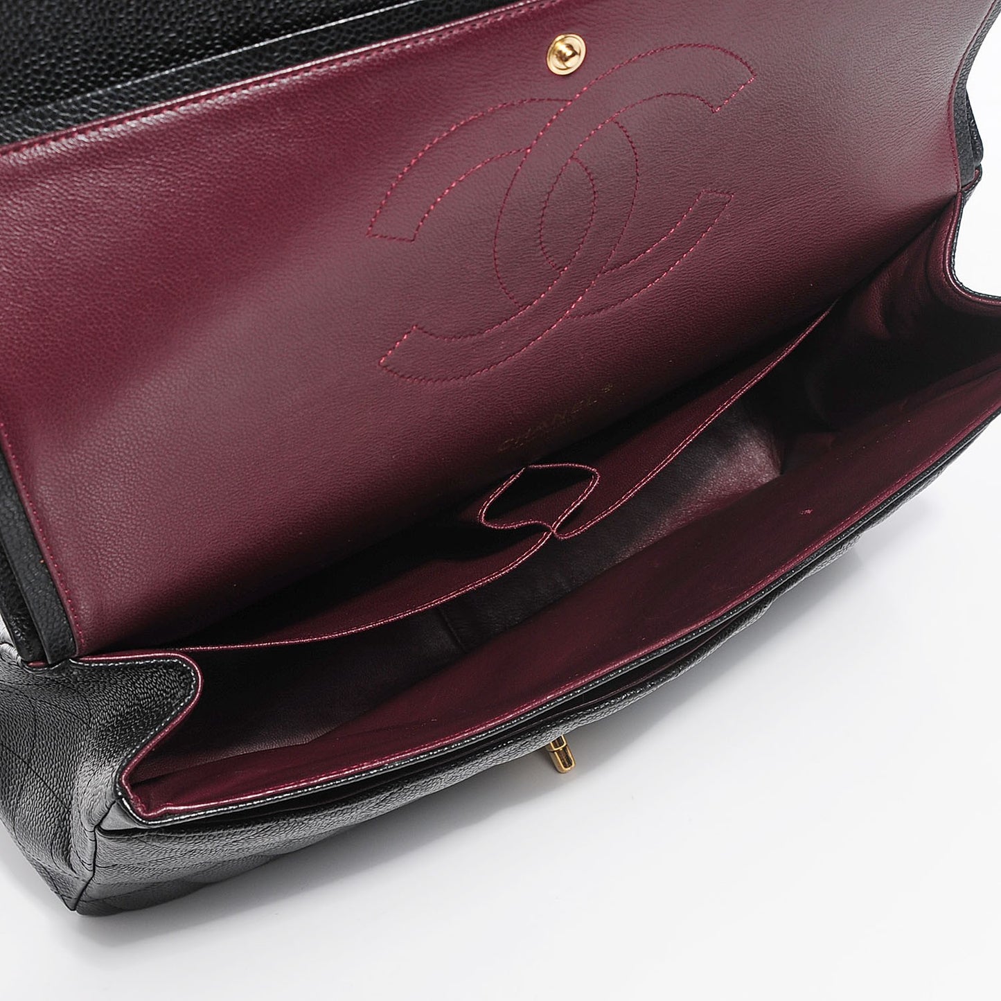 Caviar Quilted Maxi Double Flap Black