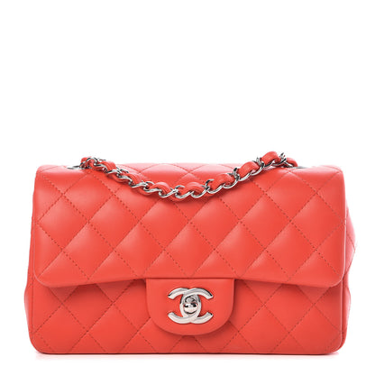 Chanel Lambskin Quilted Mini Rectangular Flap Red 1 of 10