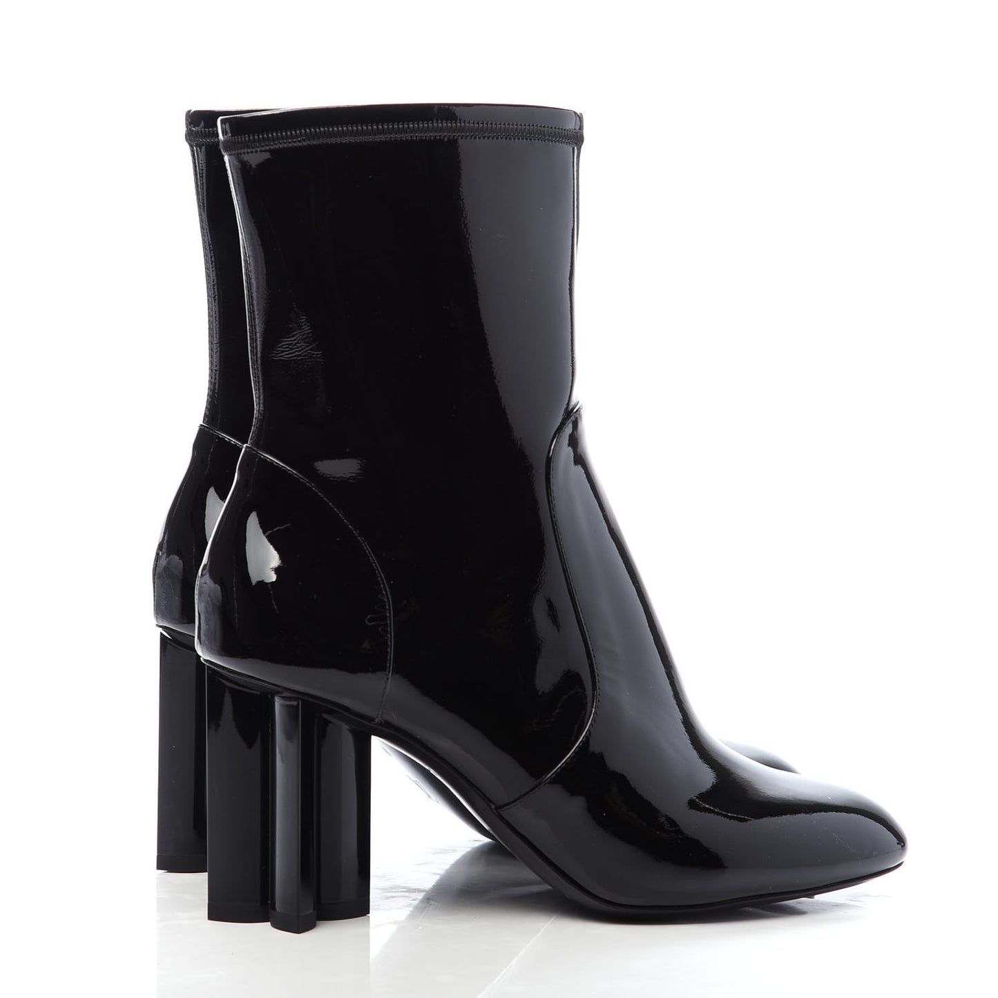 Patent Silhouette Ankle Boots 38 Black